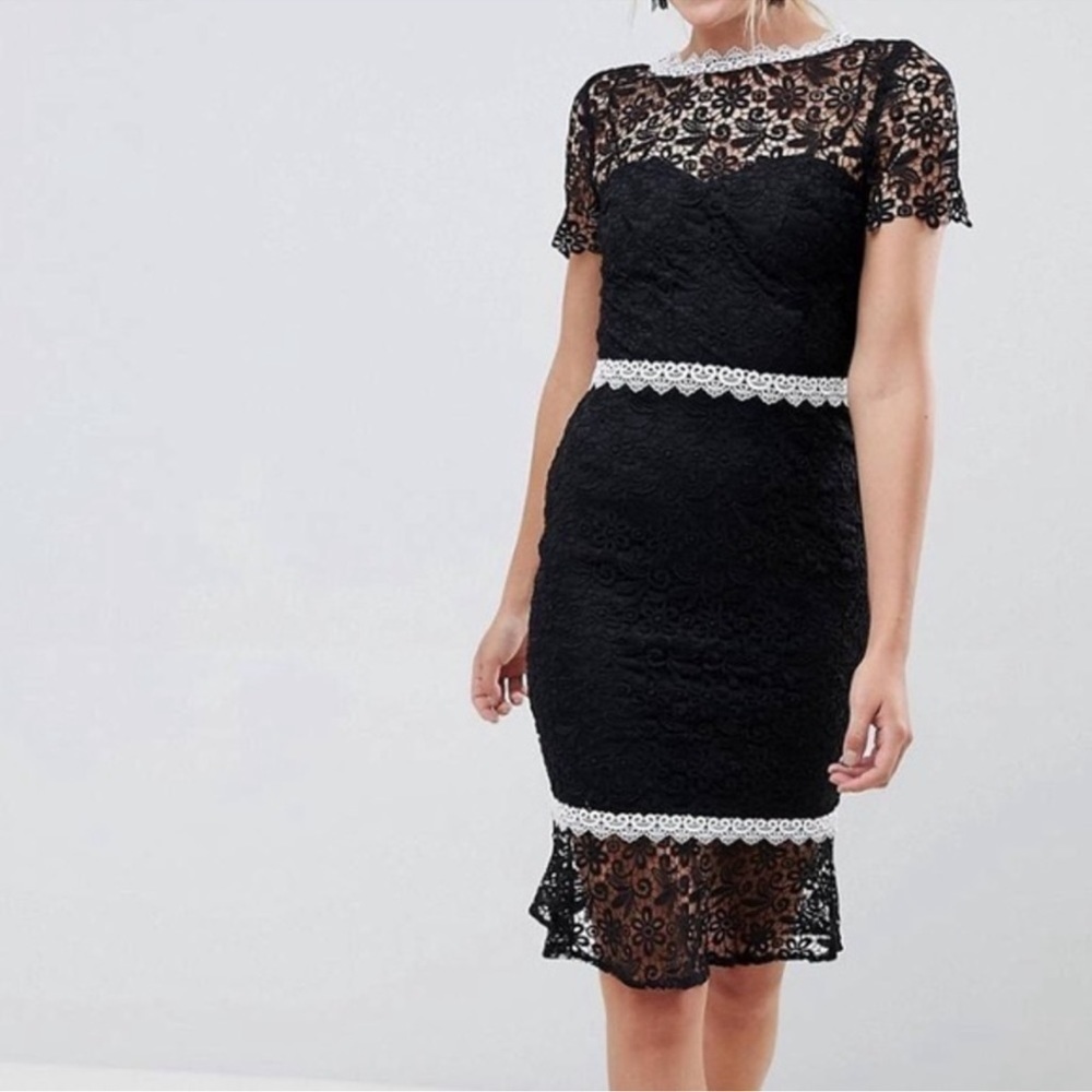 Paper Dolls London Black Lace Sheath Dress
